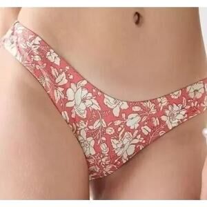 2/$15 NWT J. Crew Curved-Waist Cheeky Bikini Bottom Pink Floral High-Cut Size L